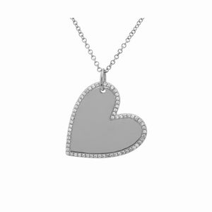 Heart with Pave Outline Necklace