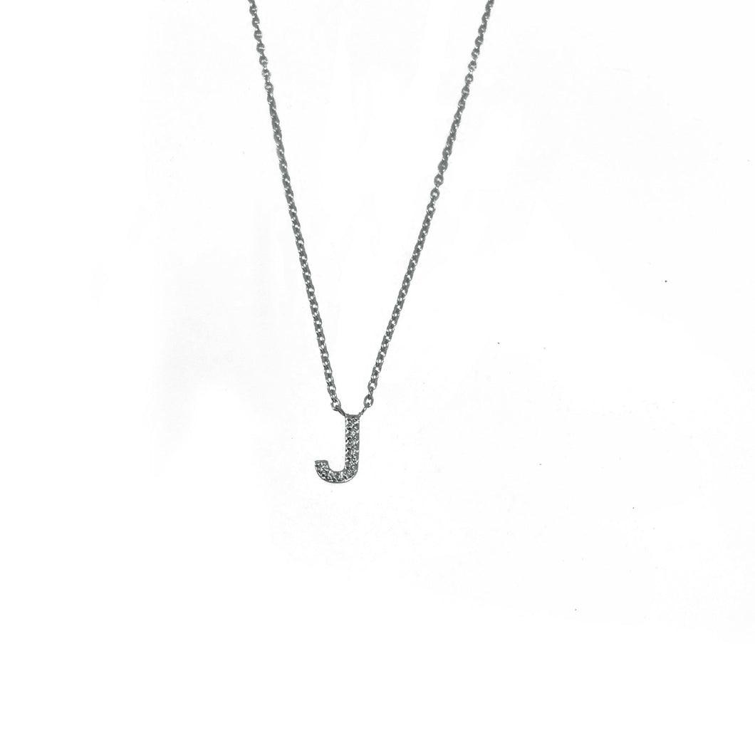Pave Single Initial Necklace