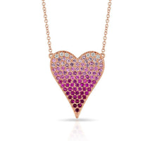 Load image into Gallery viewer, Large Pink Ombre Heart Necklace
