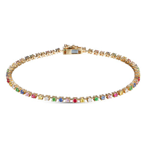 Rainbow Gemstone Tennis Bracelet
