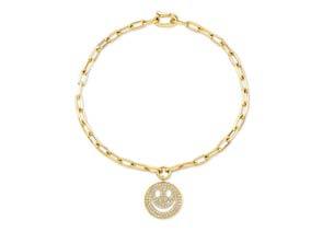 Link Chain Bracelet with Smiley Charm