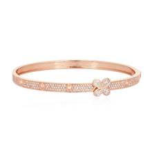 Load image into Gallery viewer, Pave Bangle With Pear Shaped Flower
