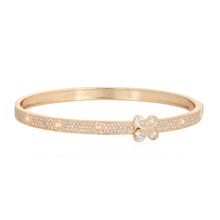 Load image into Gallery viewer, Pave Bangle With Pear Shaped Flower
