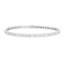 Load image into Gallery viewer, Pave Diamond Bangle With 5 Full Cut Diamonds
