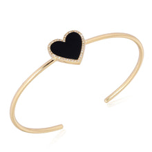 Load image into Gallery viewer, Pave Diamond Outlined Heart Cuff
