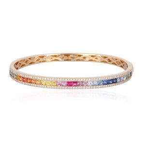 Rainbow Gemstone Bangle Bracelet