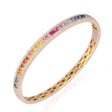 Load image into Gallery viewer, Rainbow Gemstone Bangle Bracelet

