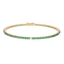 Load image into Gallery viewer, Gemstone and Diamond Station Tennis Bracelet
