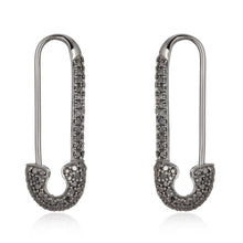 Load image into Gallery viewer, Gemstone Safety Pin Earring
