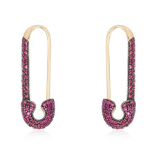 Load image into Gallery viewer, Gemstone Safety Pin Earring
