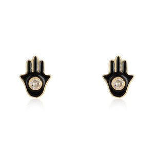 Enamel Hamsa Stud Earring