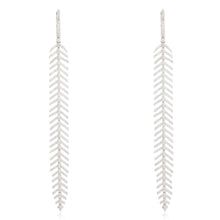 Load image into Gallery viewer, Pave Diamond Feather Earrings

