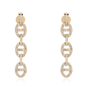 Pave Diamond Link Earrings