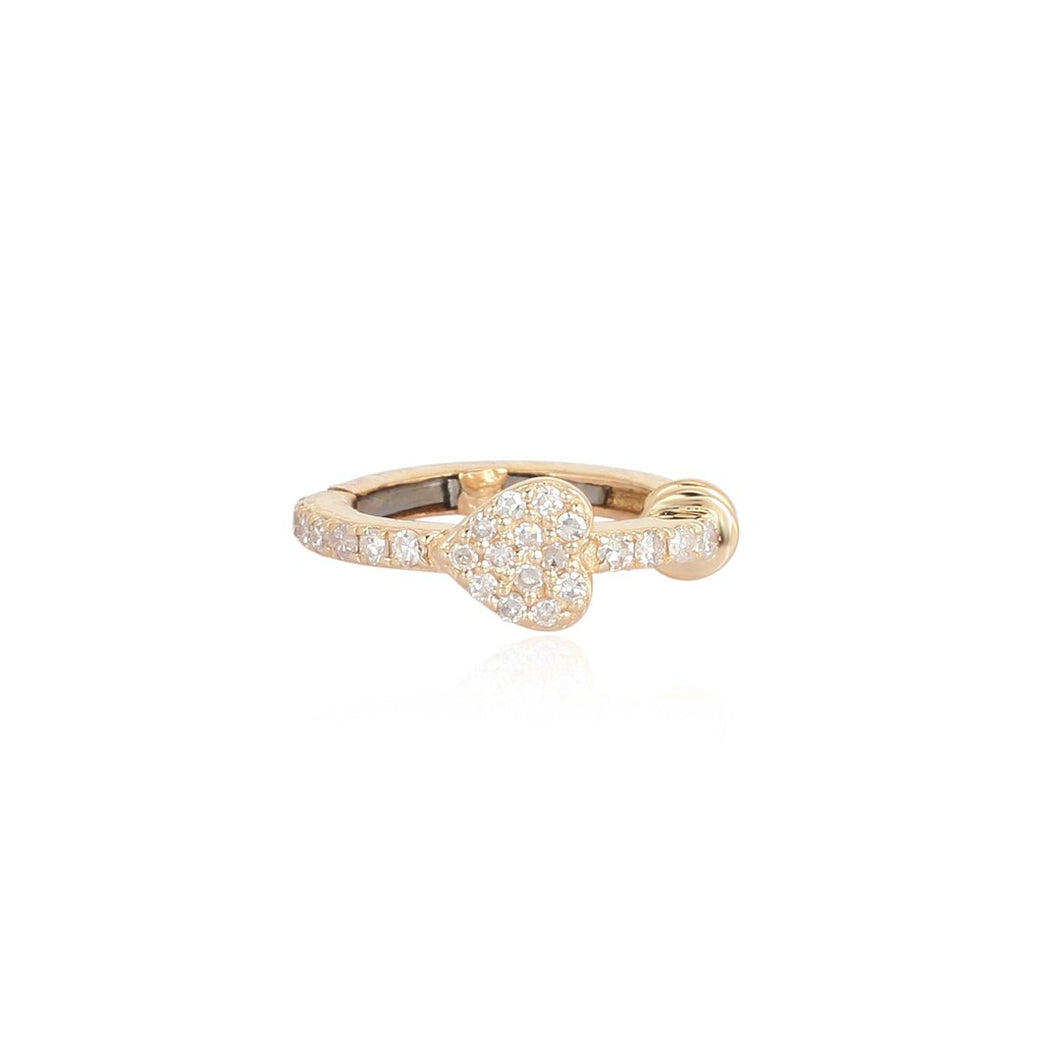 Diamond Heart Ear Cuff