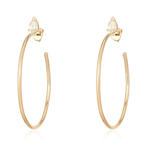 Fancy Shape Thin Gold Hoop Earrings