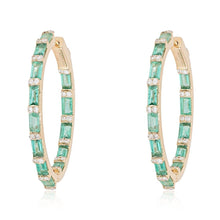 Load image into Gallery viewer, Baguette and Diamond Hoops
