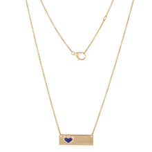 Load image into Gallery viewer, Bar Necklace With Gemstone Heart
