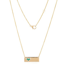 Load image into Gallery viewer, Bar Necklace With Gemstone Heart

