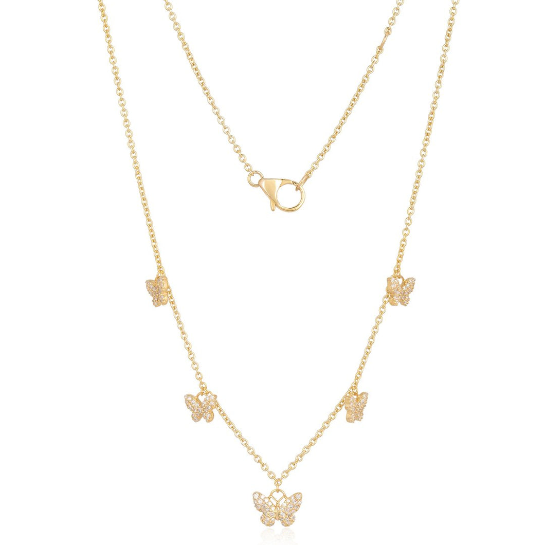 Buy Purple Shade Butterfly Charm Necklace (Golden) Online In India At  Discounted Prices