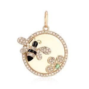 Bee And Flower Gold Charm