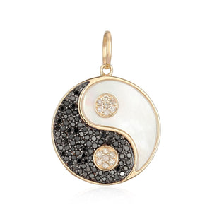Black Diamond and Pearl Yin Yang Charm