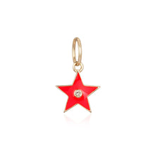 Load image into Gallery viewer, Mini Enamel Star Charm with Diamond
