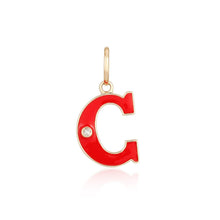 Load image into Gallery viewer, Enamel Initial Charm with Diamond
