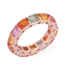 Load image into Gallery viewer, Horizontal Emerald Gemstone Eternity Band
