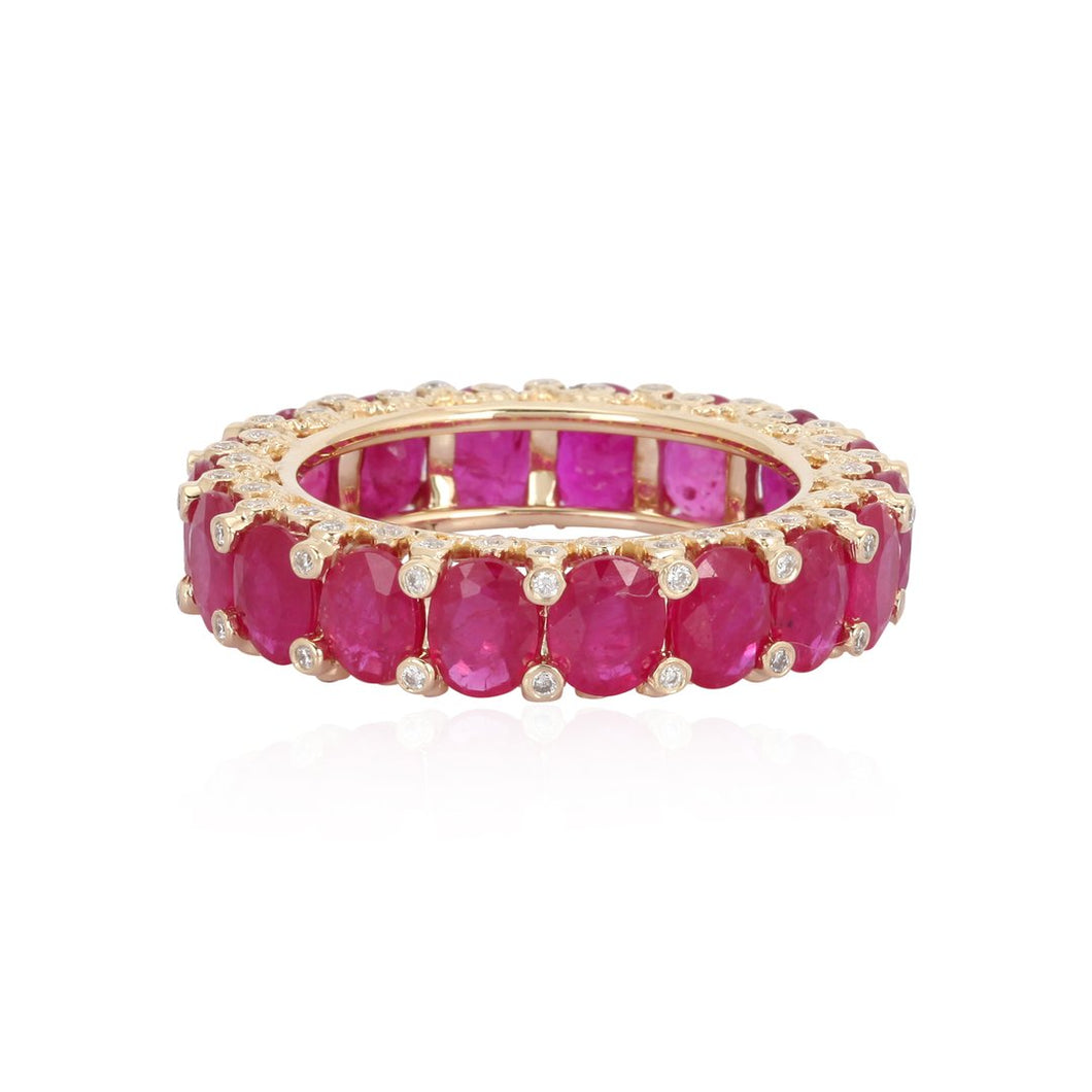 Oval Ruby Eternity Band