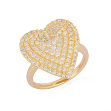 Load image into Gallery viewer, Pave Diamond Puff Heart Ring
