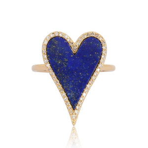Elongated Diamond Outlined Heart Ring