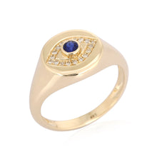 Load image into Gallery viewer, Pave Evil Eye Signet Ring

