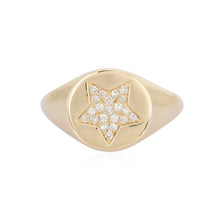 Load image into Gallery viewer, Pave Star Signet Ring
