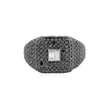 Load image into Gallery viewer, Colored Stone and Diamond Baguette Signet Ring
