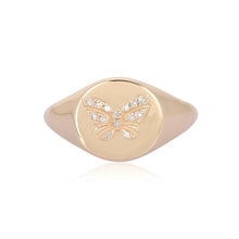 Load image into Gallery viewer, Pave Butterfly Signet Ring
