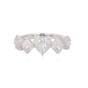 Multi Shape Baguette and Pave Diamond Ring