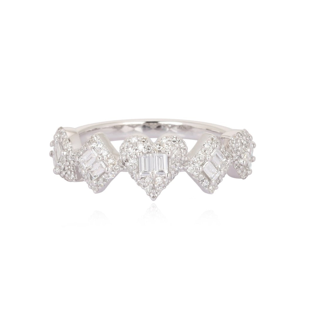 Multi Shape Baguette and Pave Diamond Ring