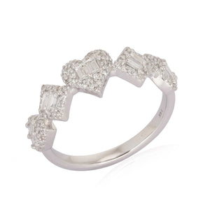 Multi Shape Baguette and Pave Diamond Ring