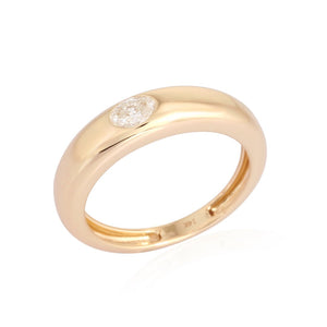 Solitaire Oval Dome Ring