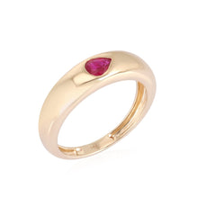 Load image into Gallery viewer, Gemstone Pear Gold Dome Ring

