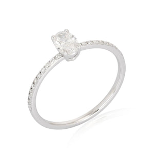 Solitaire Diamond On Pave Band