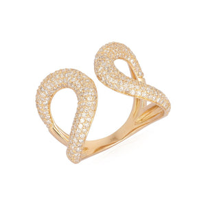 Pave Diamond Open Ended Ring