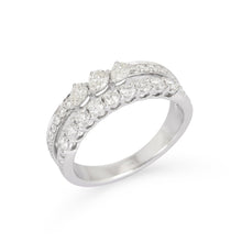 Load image into Gallery viewer, Two Row Diamond Ring With Pears
