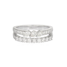 Load image into Gallery viewer, Two Row Diamond Ring With Pears
