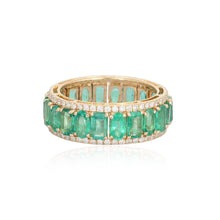 Load image into Gallery viewer, Alternating Shape Emerald Eternity Band
