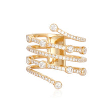 Load image into Gallery viewer, Diamond Coil Wrap Ring With Bezel Set Diamonds
