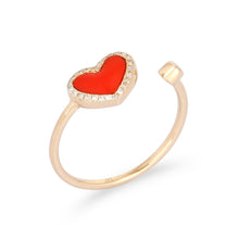 Load image into Gallery viewer, Enamel Heart Open Ring
