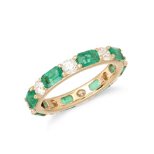 Load image into Gallery viewer, Gemstone and Round Eternity Band
