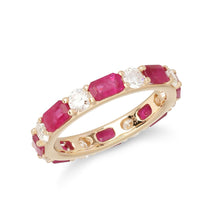Load image into Gallery viewer, Gemstone and Round Eternity Band

