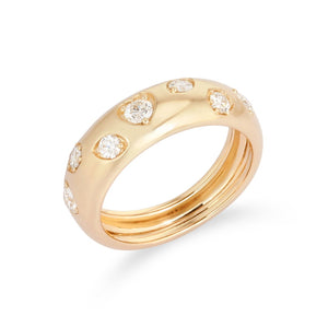 Scattered Diamond Dome Ring